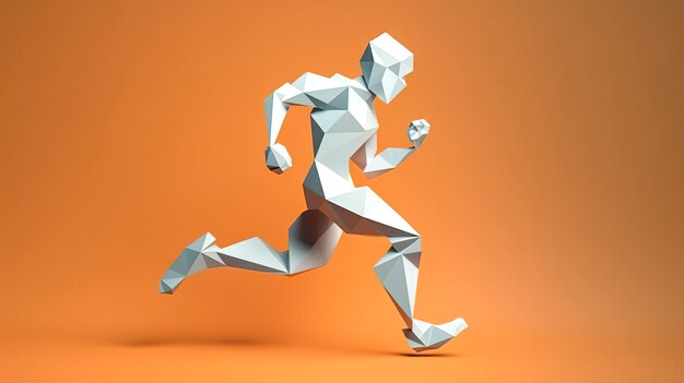 Illustration créative avec running man silhouette générative ai