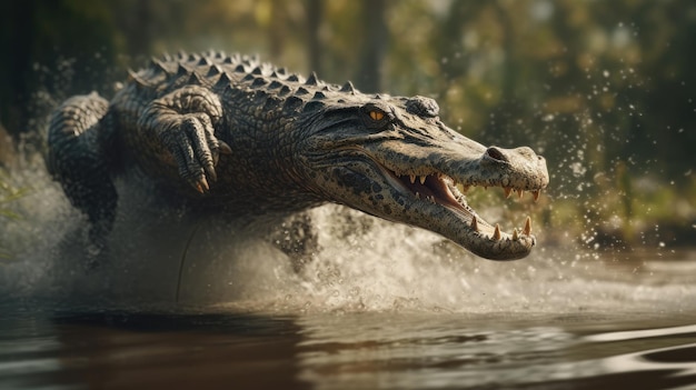 Illustration de crocodiles à l'état sauvage