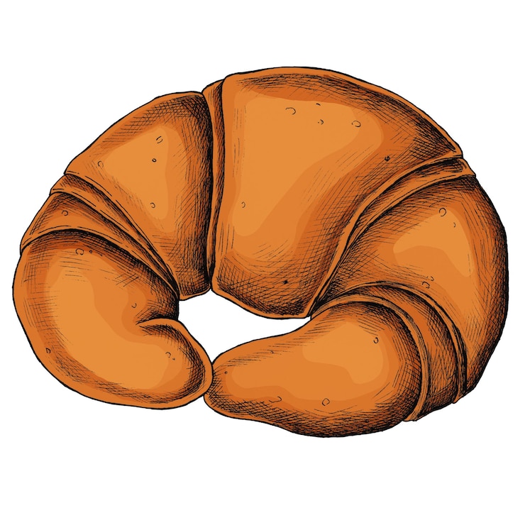 Photo illustration de croissant png élément de collage fond transparent