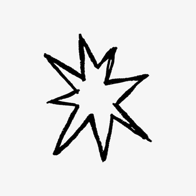 Illustration de croquis noir abstraite de l'éclatement des étoiles