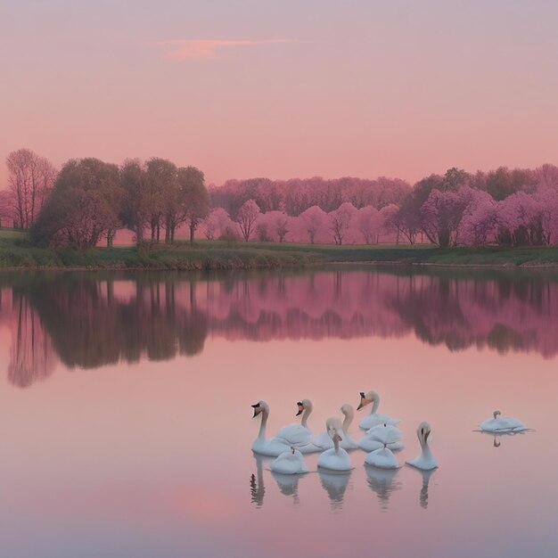 Photo illustration de cygne fond d'écran 8k image photographique