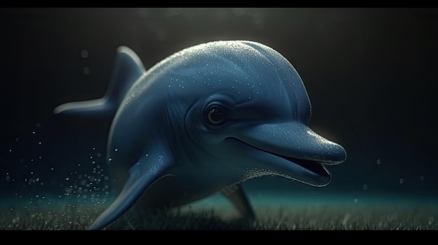 Illustration d'un dauphin nageant