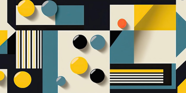 Illustration de décoration d'affiche de motif de fond Bauhaus génératif AI généré par l'IA