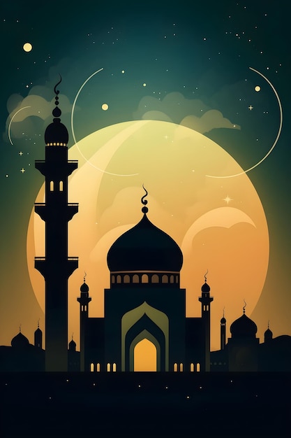Illustration de décoration simple colorée pour Happy Ramadan ou EID Mubarak projet et modèle de carte de voeux