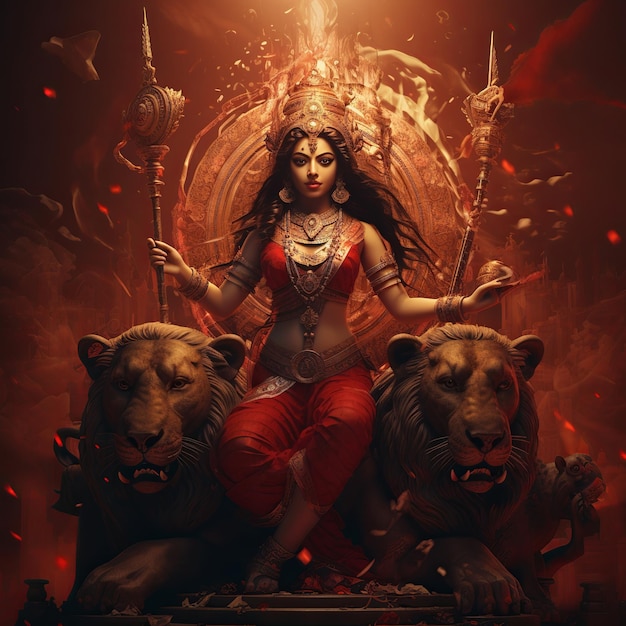 illustration de la déesse hindoue Durga