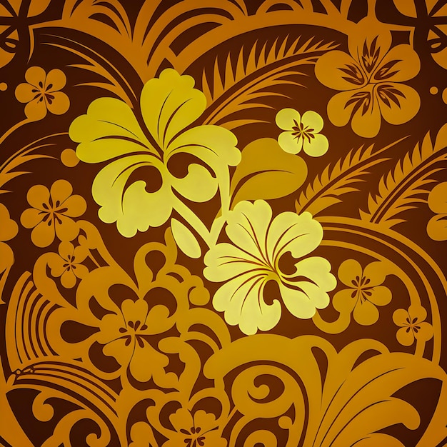 Illustration de design coloré motif floral hawaïen