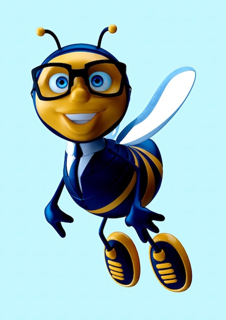 Illustration de dessin animé en 4K d'une entreprise amusante Bee