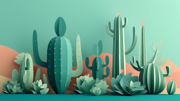 Illustration dessin animé cactus