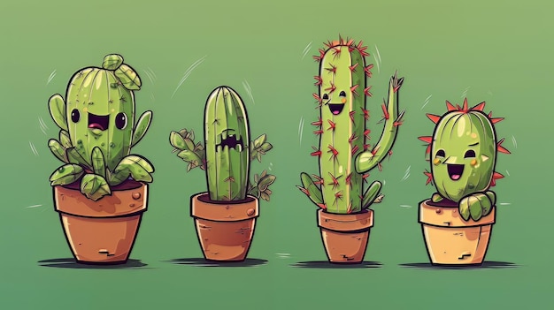 Illustration dessin animé cactus