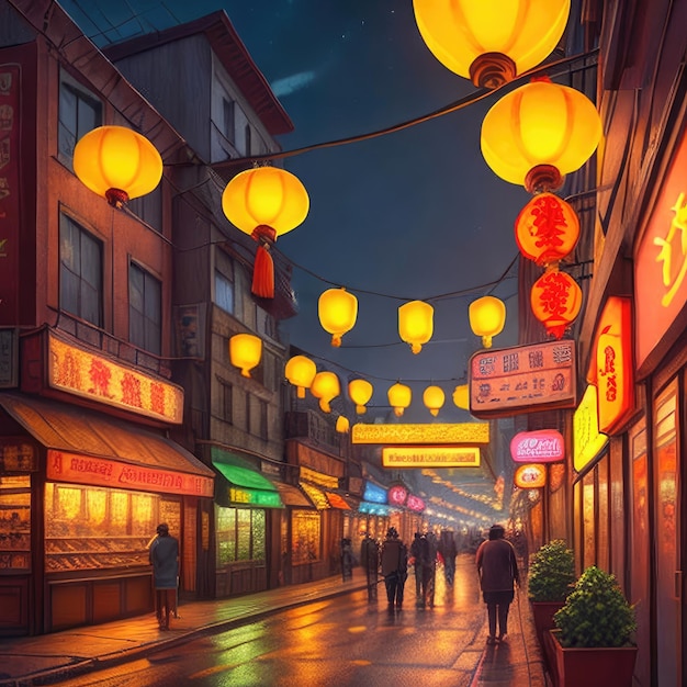 illustration de dessin animé de chinatown