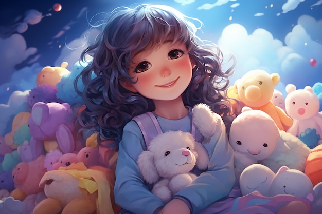 Illustration de dessin animé coloré très mignon et heureux