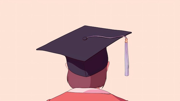 illustration de dessin animé dessiné à la main d'une fille diplômée portant un chapeau de docteur