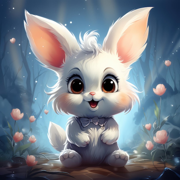 Illustration de dessin animé mignon petit lapin