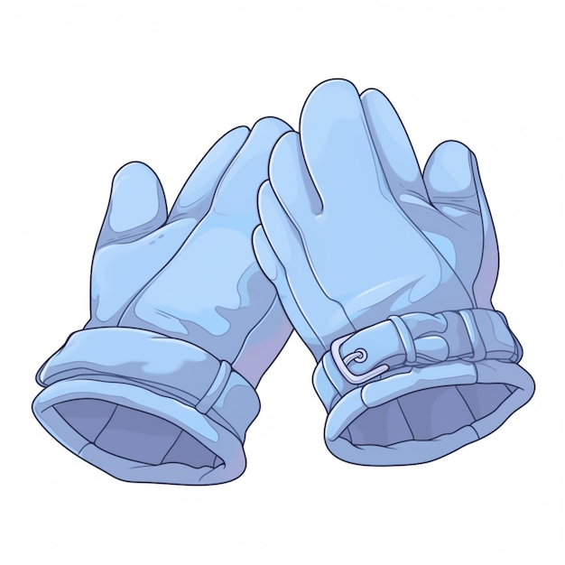 Photo illustration de dessin animé d'une paire de gants avec des boucles sur eux