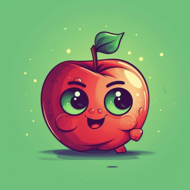 Photo une illustration de dessin animé d'une pomme