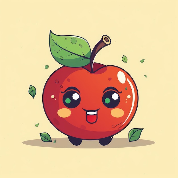 Photo une illustration de dessin animé d'une pomme