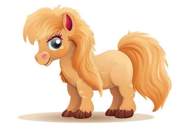 Photo illustration dessin animé pony mignon ai génératif
