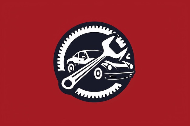 Illustration de dessin animé de réparation automobile Graphique coloré mettant en vedette des outils de voiture Clés