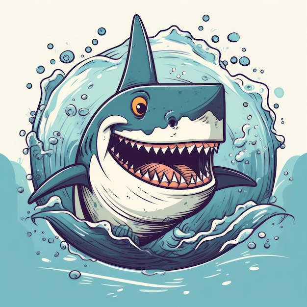 Illustration de dessin animé d'un requin