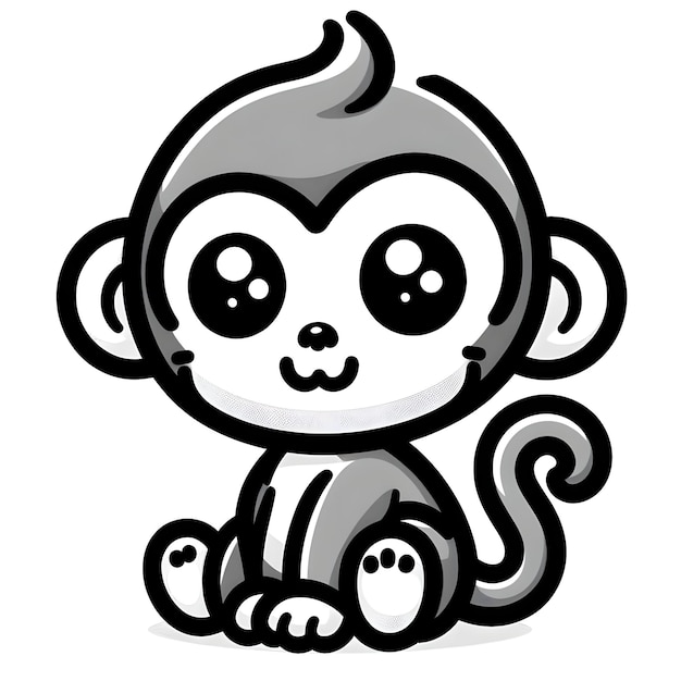 Photo illustration de dessin animé de singe mignon vectoriel