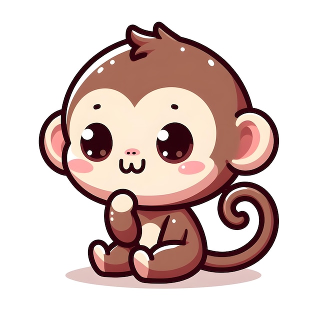 Illustration de dessin animé de singe mignon vectoriel