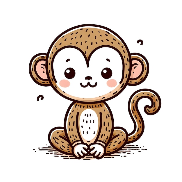 Photo illustration de dessin animé de singe mignon vectoriel