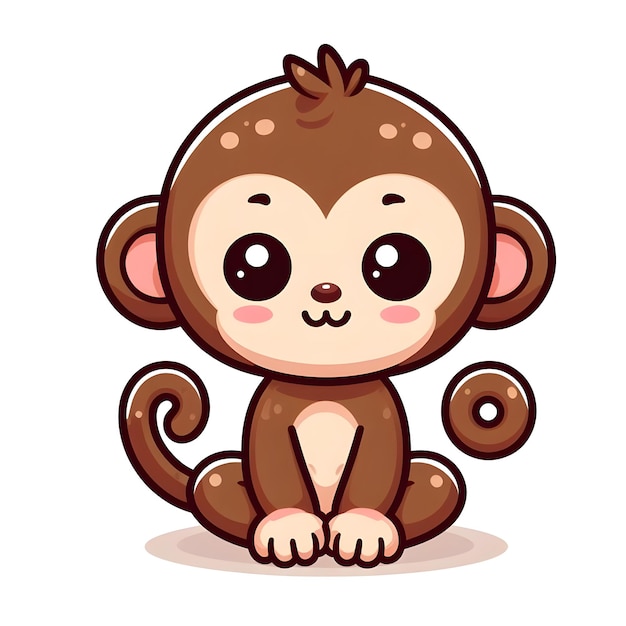 Photo illustration de dessin animé de singe mignon vectoriel