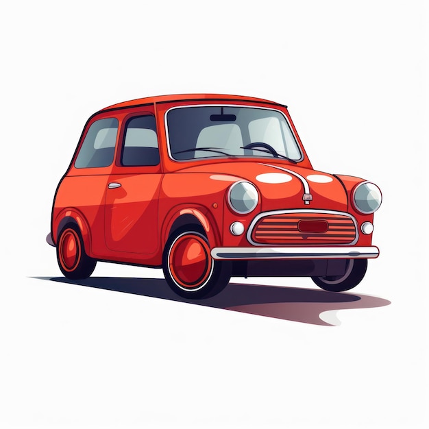 Illustration d'un dessin animé d'une voiture rouge