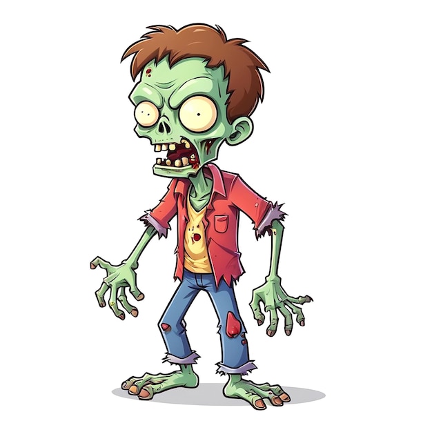 Illustration de dessin animé de zombies sur fond blanc