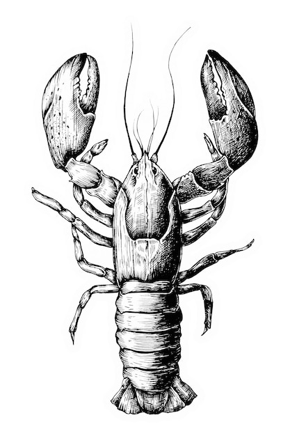 Illustration de dessin d'autocollant png de homard à fond transparent