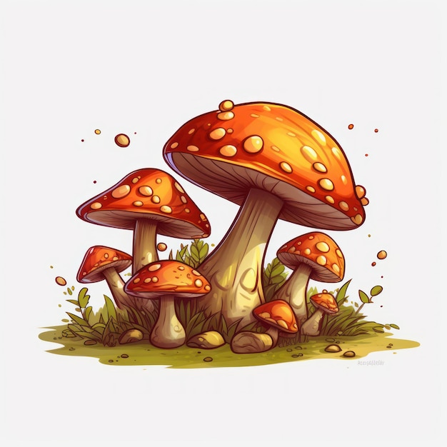 Illustration dessinée d'un champignon non comestible