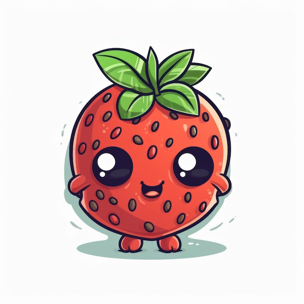 Une illustration dessinée d'une fraise