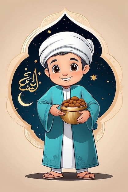 Illustration dessinée à la main de l'Aïd al-Fitr