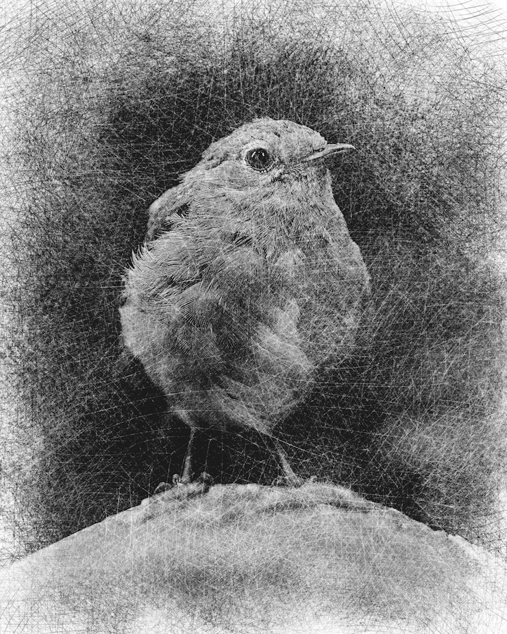 Photo illustration dessinée à la main d'un oiseau