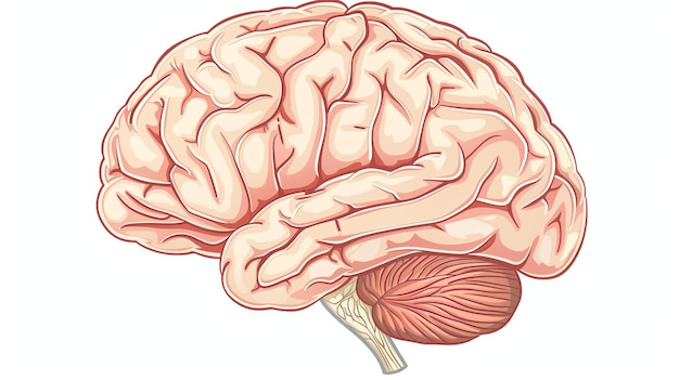 Photo une illustration détaillée d'un cerveau humain mettant l'accent sur les plis et les convolutions complexes du cortex cérébral