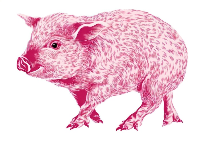 Photo illustration détaillée du cochon rose