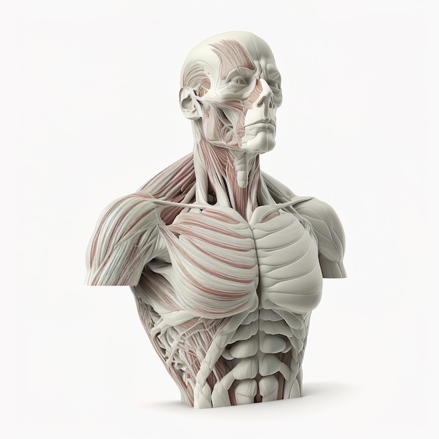 Illustration détaillée du système respiratoire humain sur fond blanc AI générative