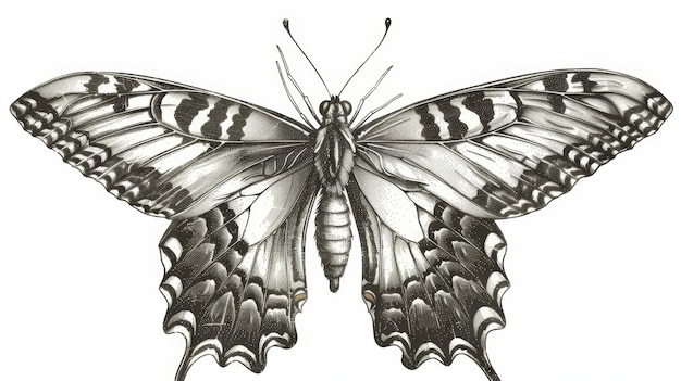 Illustration détaillée d'insectes dessinée à la main Espèce d'hirondelle noire alpine Illustration graphique moderne gravée à la Main isolée sur blanc