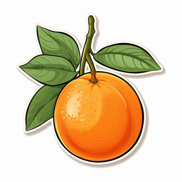 Illustration détaillée de l'ombre d'orange sur un autocollant de branche