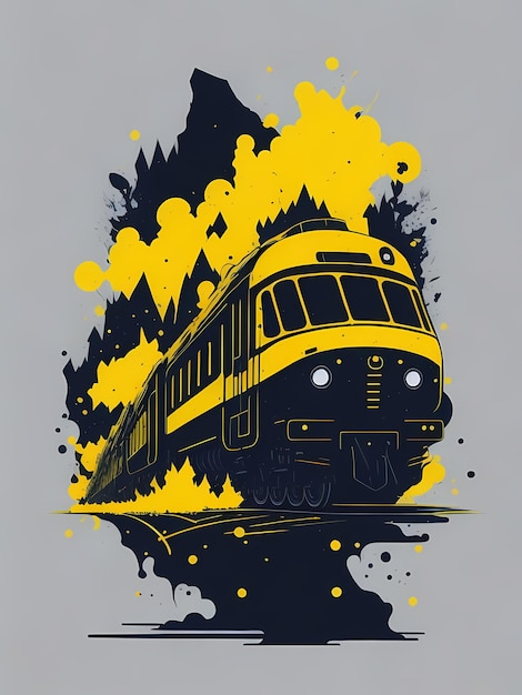 Une illustration détaillée d'un t-shirt Train Magic