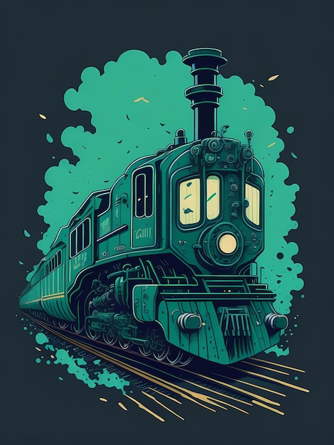 Photo une illustration détaillée d'un t-shirt train magic