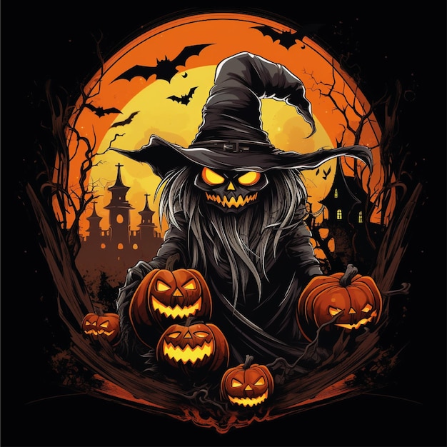 illustration dillustration de tshirt graphique halloween