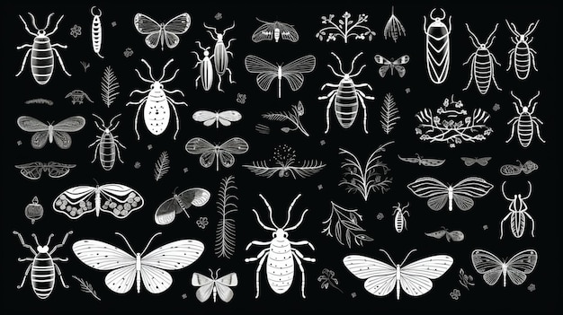 Illustration de divers insectes