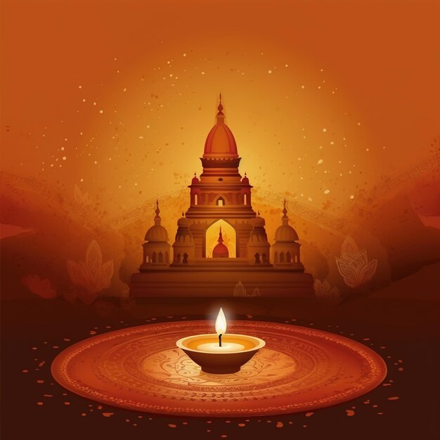 Photo illustration de diya sur la célébration de diwalicélébration de diwali en inde