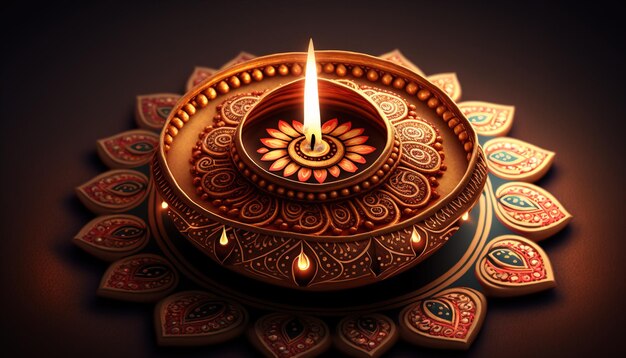 Illustration de diya sur Diwali celebrationillustration