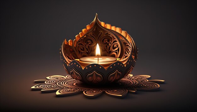 Illustration de diya sur Diwali celebrationillustration