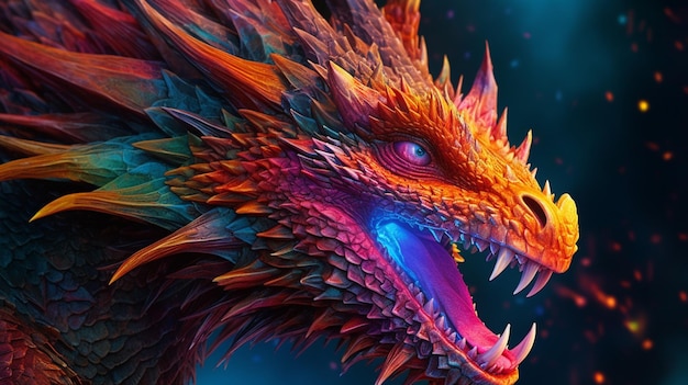 illustration de dragon coloré