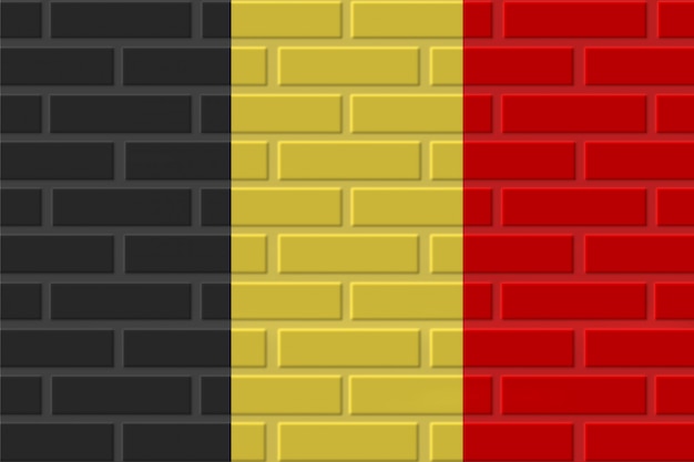 Photo illustration de drapeau de brique de belgique