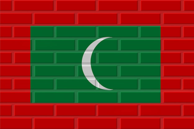 Illustration de drapeau de brique des Maldives