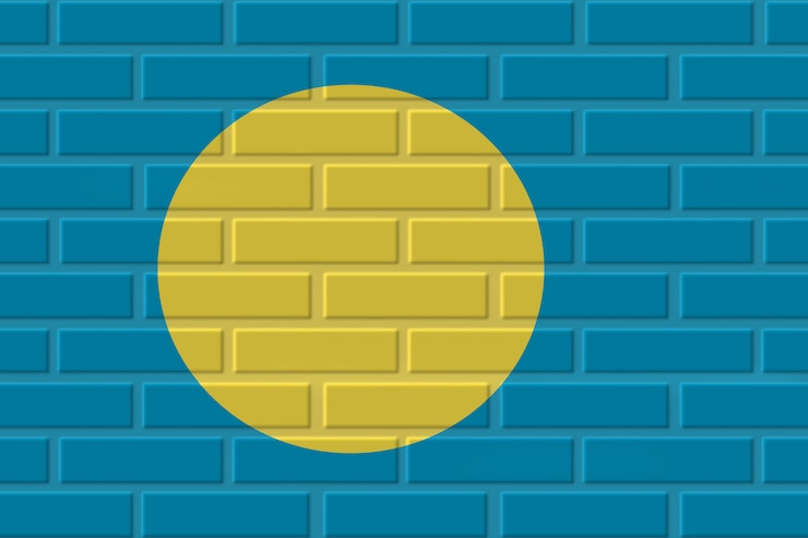 Photo illustration de drapeau de brique de palau